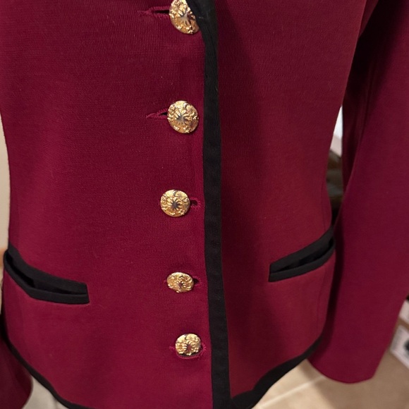 Casual Corner Maroon Blazer with Black Trim - Picture 5 of 6